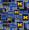 Licensed NCAA University of Michigan Argyle Boxes Cotton Fabric by the Yard